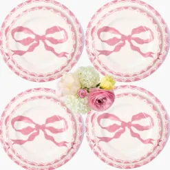 Marilyn Pink Bow Dinner & Starter Plates (Set of 8)
