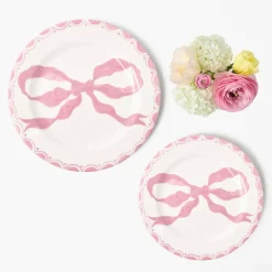 Marilyn Pink Bow Starter Plates (Set of 4)