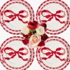 Marilyn Red Bow Dinner & Starter Plates (Set of 8)