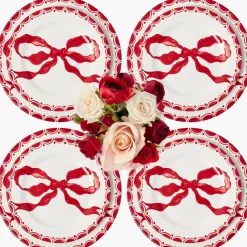 Marilyn Red Bow Dinner & Starter Plates (Set of 8)