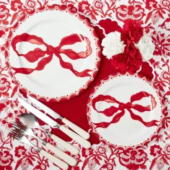 Marilyn Red Bow Dinner & Starter Plates (Set of 8)