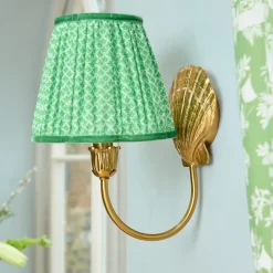 Marina Rechargeable Wall Light with Green Lotus Shade (18cm)