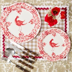 Martha Red Dinner & Starter Plates (Set of 8)