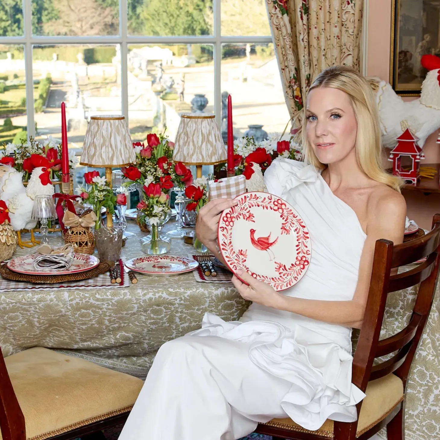 Martha Red Dinner Plate