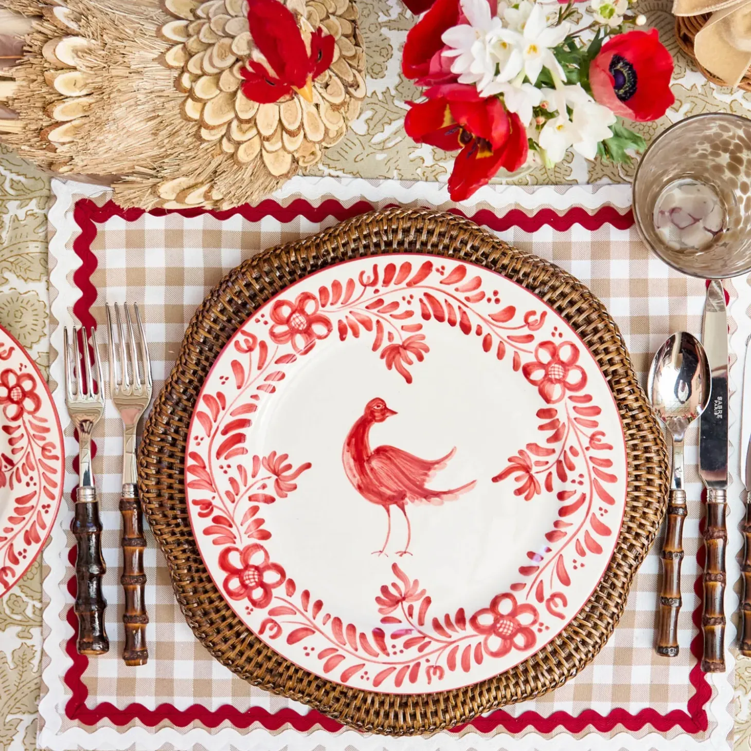 Martha Red Dinner Plate