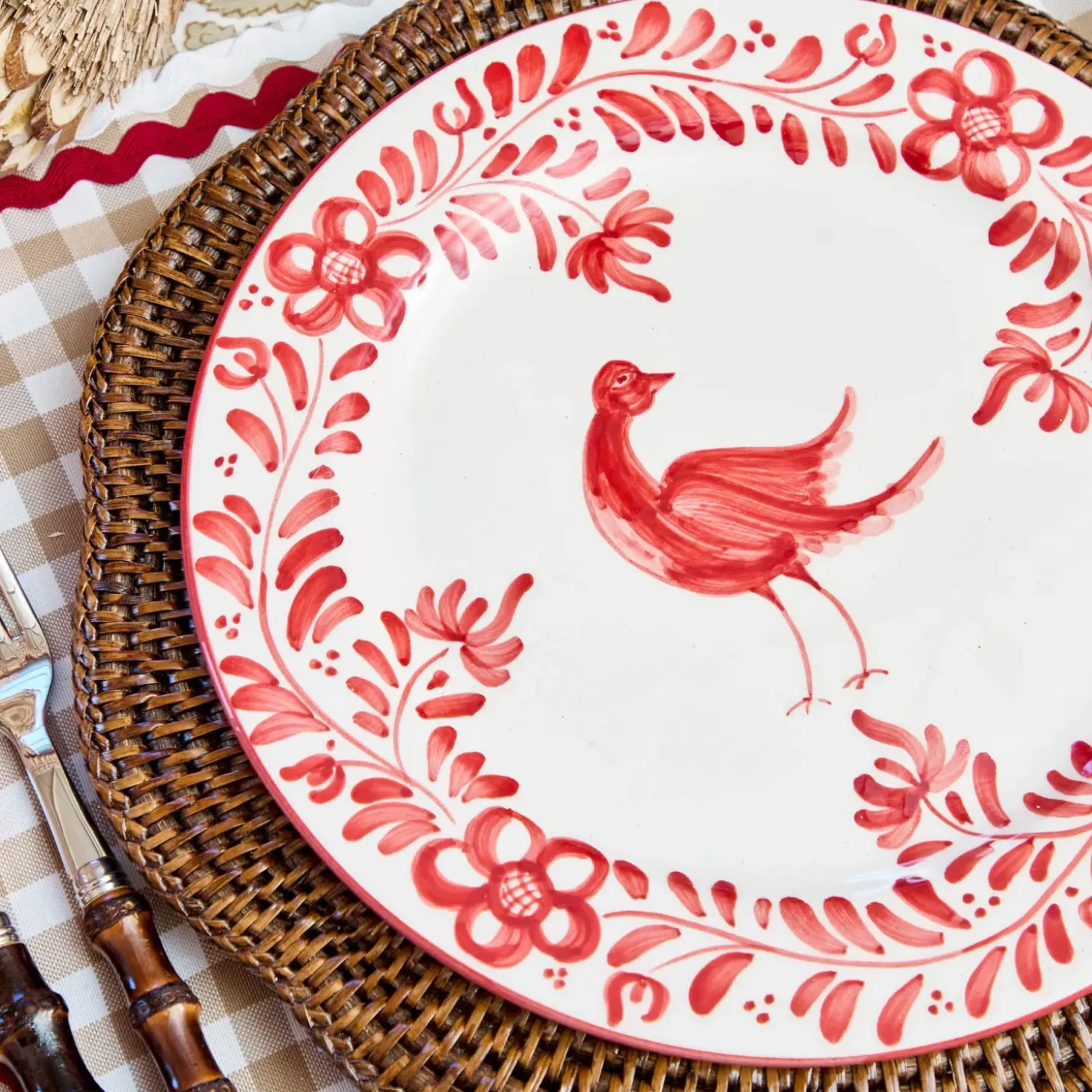 Martha Red Dinner Plate