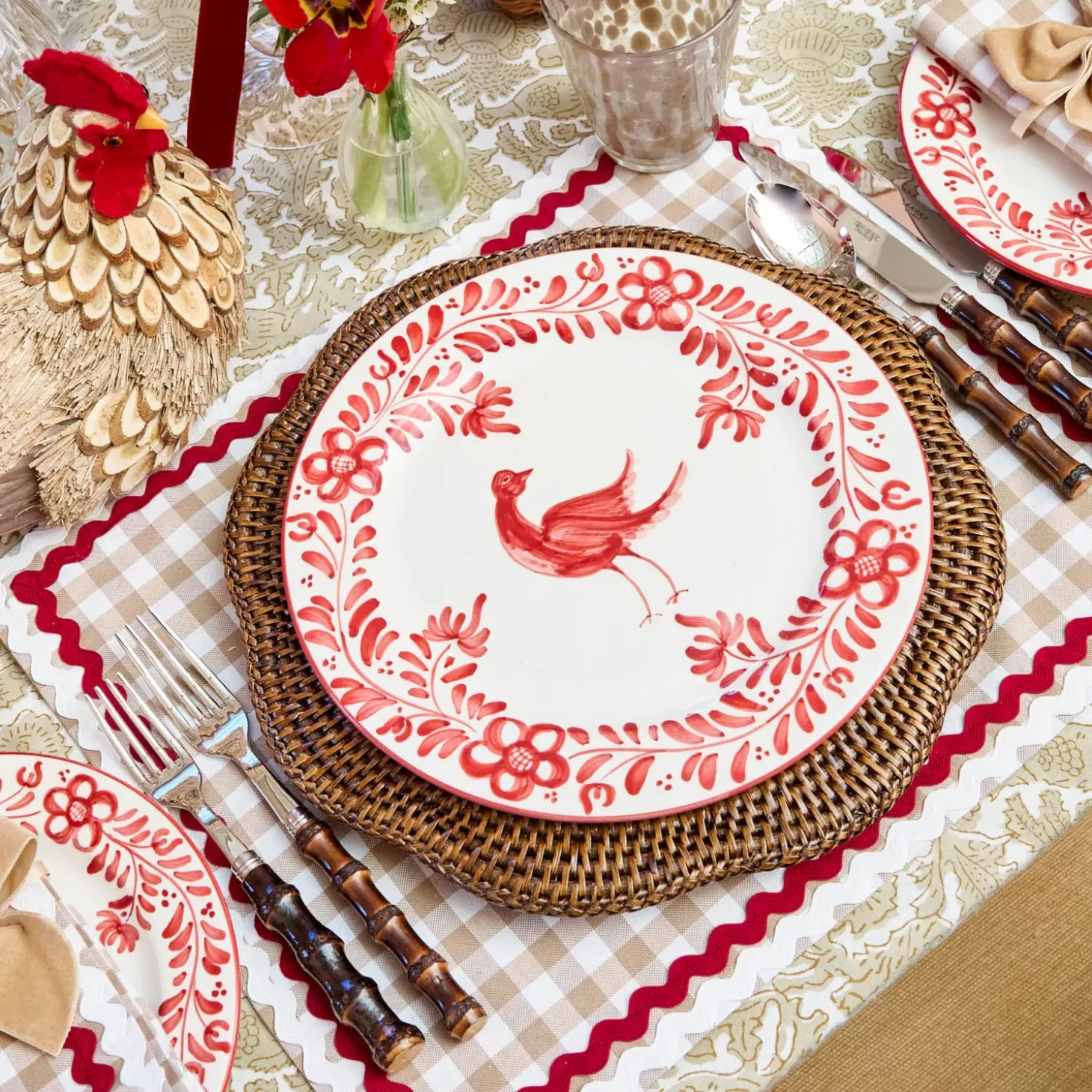 Martha Red Dinner Plate