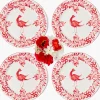 Martha Red Dinner Plates (Set of 4)