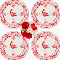Martha Red Dinner Plates (Set of 4)
