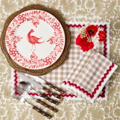Martha Red Dinner Plates (Set of 4)
