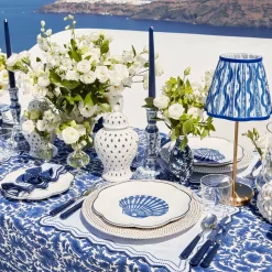 Midnight Blue Hand Painted Tole Bud Vases (Set of 3)