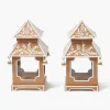 Mini Caramel Chinoiserie Pagoda Lantern (Pair)