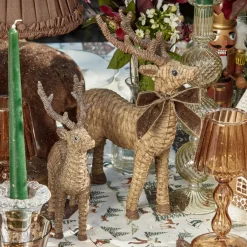 Mini Rattan Reindeer (Pair) - 20cm