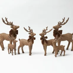 Mini Rattan Reindeer (Pair) - 20cm