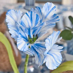 Mrs. Alice Handpainted Blue Tulip