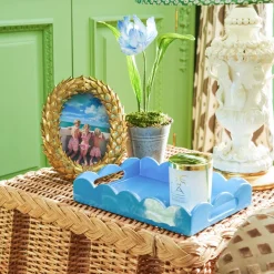 Mrs. Alice Handpainted Blue Tulip