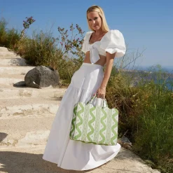Mrs. Alice Tote Bag (Green Ikat)