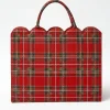 Mrs. Alice Tote Bag (Red Tartan)
