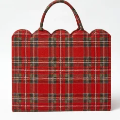 Mrs. Alice Tote Bag (Red Tartan)