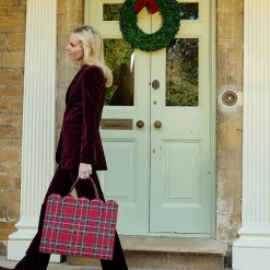 Mrs. Alice Tote Bag (Red Tartan)