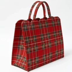 Mrs. Alice Tote Bag (Red Tartan)