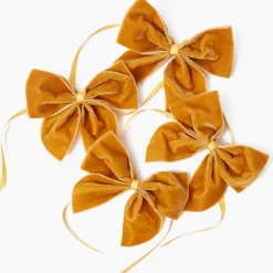 Mustard Velvet Napkin Bows (Set of 4)