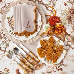 Mustard Velvet Napkin Bows (Set of 4)