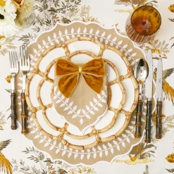 Mustard Velvet Napkin Bows (Set of 4)