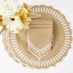Natural Laurel Placemats & Napkins Set (Set of 4)