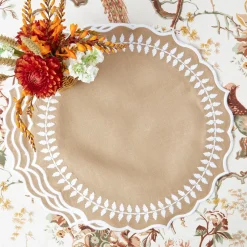 Natural Laurel Placemats & Napkins Set (Set of 4)