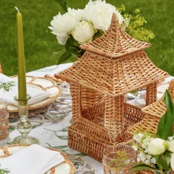 Natural Rattan Pagoda Decoration Set