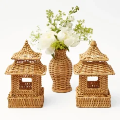 Natural Rattan Pagoda Decoration Set