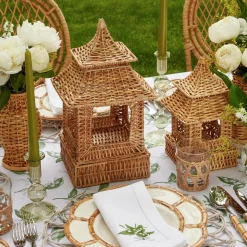 Natural Rattan Pagoda Decoration Set