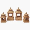 Natural Rattan Pagoda Lantern Set