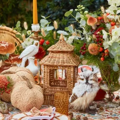 Natural Rattan Pagoda Lantern Set