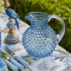 Navy Hobnail Glasses & Jug Set