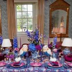 Navy Hobnail Glasses & Jug Set