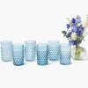Navy Hobnail Glasses (Set of 6)