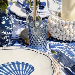 Navy Hobnail Glasses (Set of 6)