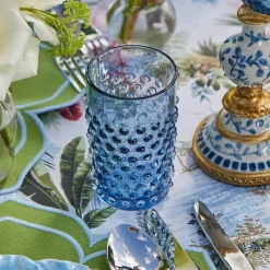 Navy Hobnail Glasses (Set of 6)