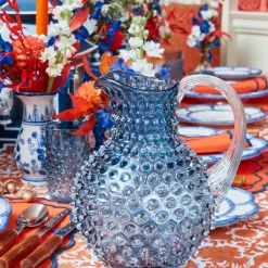 Navy Hobnail Jug