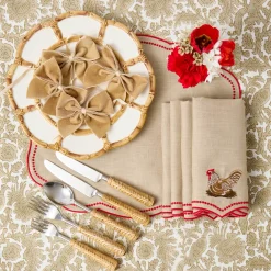 Oat Velvet Napkin Bows (Set of 4)