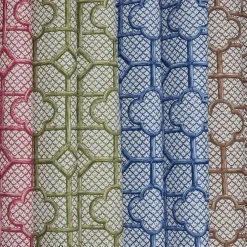 Olive Green Bamboo Trellis Fabric