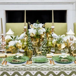 Olive Green Flocked Reindeer Family