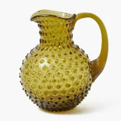 Olive Green Hobnail Jug