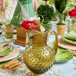 Olive Green Hobnail Jug