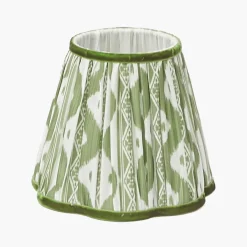 Olive Green Ikat Lampshade (18cm)