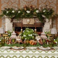 Olive Green Ikat Tablecloth