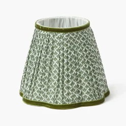 Olive Green Lotus Lampshade (18cm)