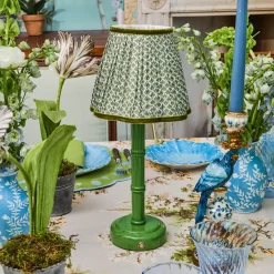 Olive Green Lotus Lampshade (18cm)